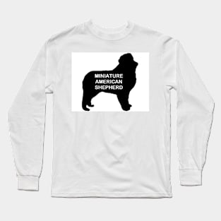 miniature american shepherd name silhouette Long Sleeve T-Shirt